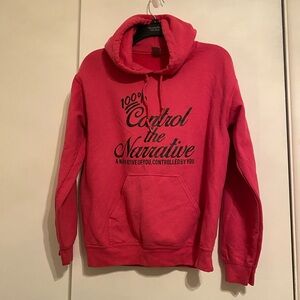 Gildan Hot Pink Graphic Women’s Hoodie Sweater with a Message, Size Small